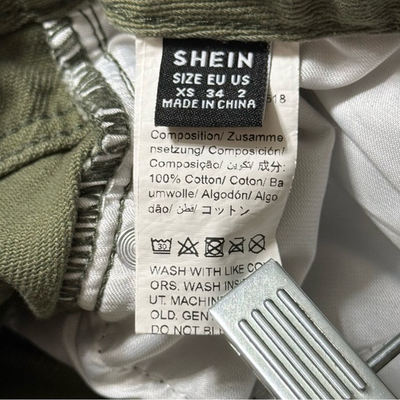 SHEIN Olive Green Butterfly Straight Loose Fit Jeans - Picture 10 of 10